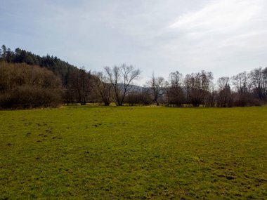 Yazın kırsal alanın havadan görünüşü