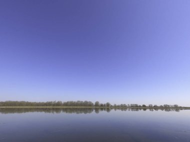 Arkasında bir göl olan güzel bir manzara.