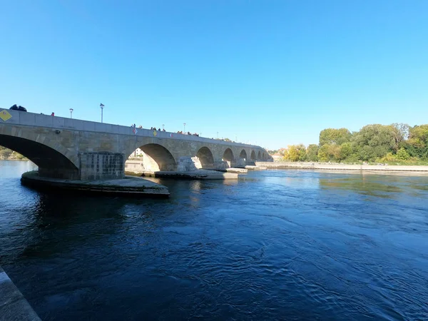 Brug Rivier Stad Regensburg — Stockfoto