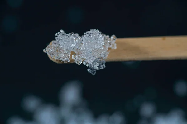 Ice Crystals Black Background — Stock Photo, Image