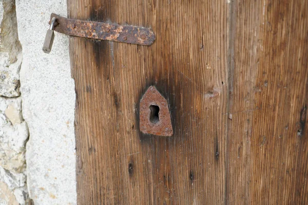 Wooden Parts Windows Doors Roof Walls Old House Garden — Foto Stock