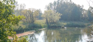 Tuna Nehri ve eski suları Regensburg yakınlarındaki Bavyera 'da fotoğraflanmıştır.