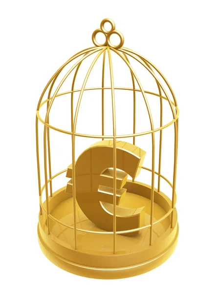 黄金の鳥かご、ユーロのシンボル — ストック写真