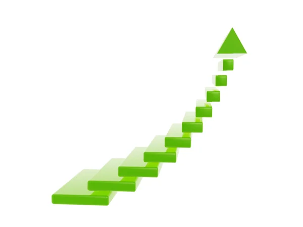 Groene trap stappen groeien pijl-omhoog — Stock Fotó