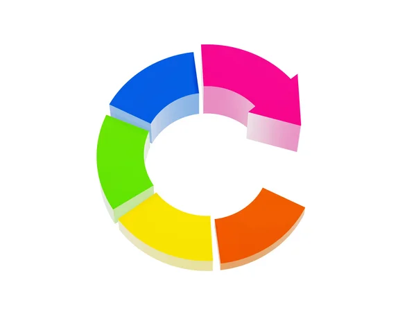 Diagrama círculo colorido com seta — Fotografia de Stock