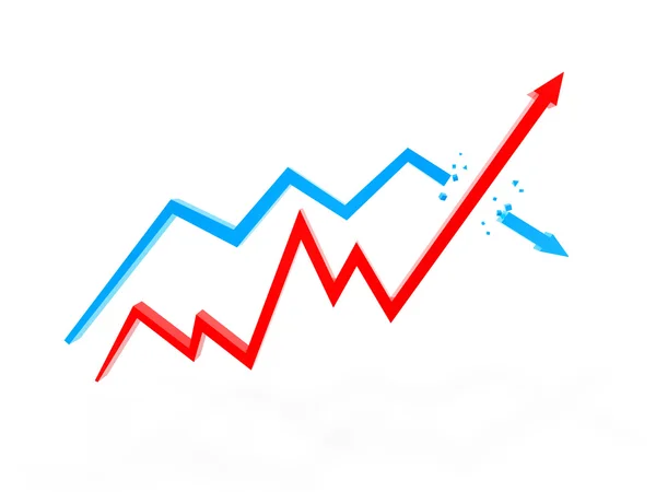 Two arrow chart — Stock Photo, Image