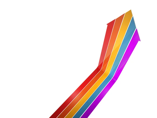 Kleurrijke pijl-omhoog — Stockfoto