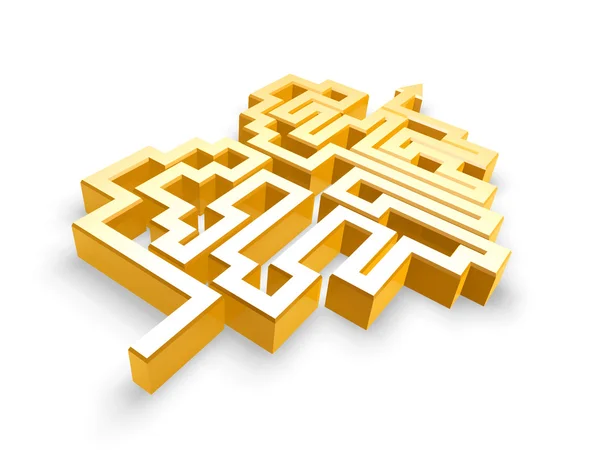 Gold heart maze path Royalty Free Stock Photos