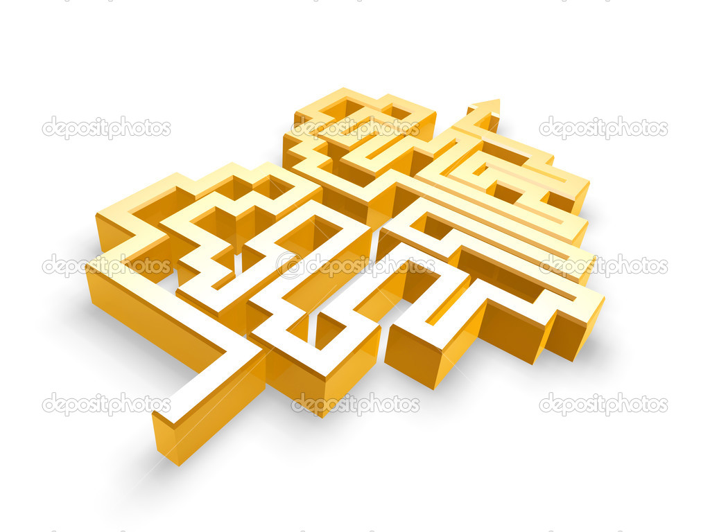 gold heart maze path