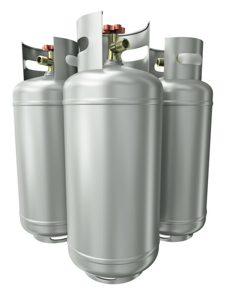 Three gas containers