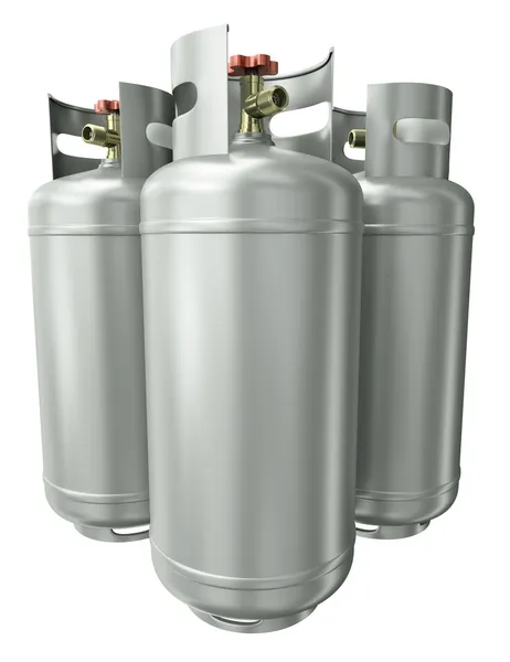 Tres contenedores de gas Imagen De Stock