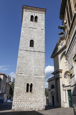 yaslanarak çan kulesi Rijeka, Hırvatistan