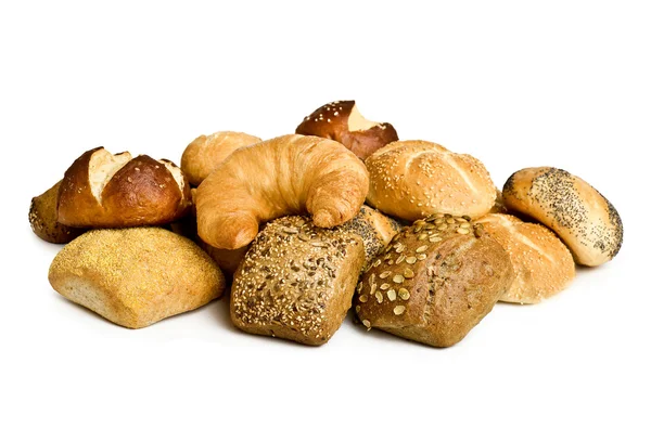 Ψωμί και ψωμάκια που απομονώνονται — Φωτογραφία Αρχείου