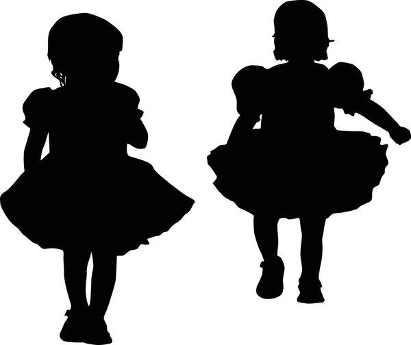 Silhouette di bambini — Vettoriale Stock