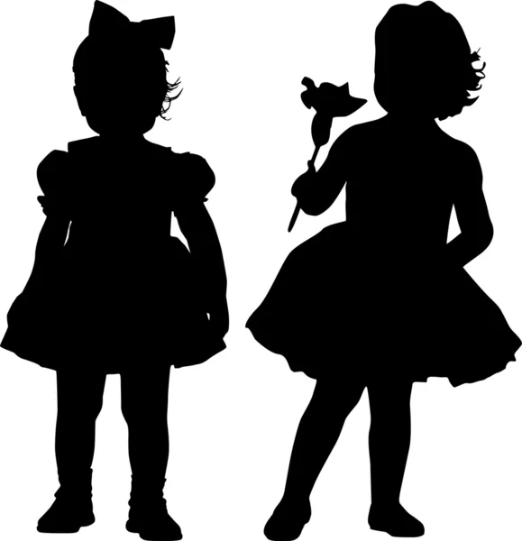 Silhouettes of kids — Stock Vector