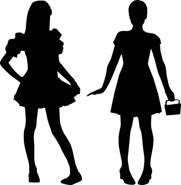 Silhouettes of teen — Stock Vector