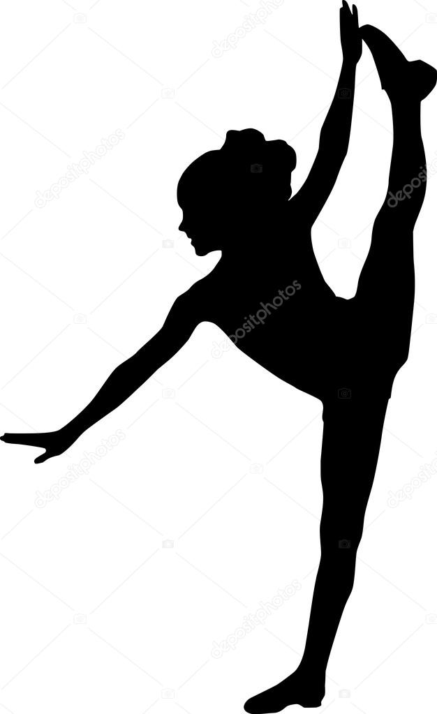 Dancing silhouette child