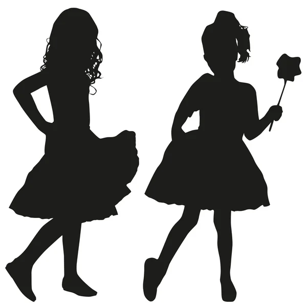 Silhouettes d'enfants — Image vectorielle