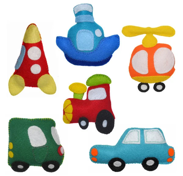 Felt toys vehicles — Stock Photo, Image