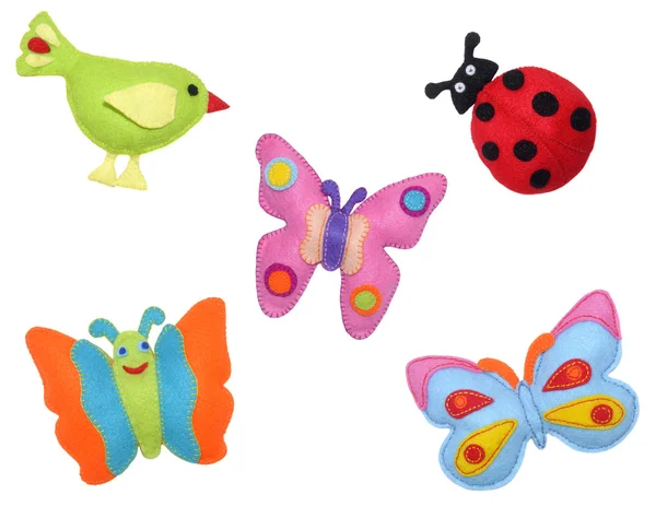 Bird, ladybug and butterflies — Stock Photo, Image