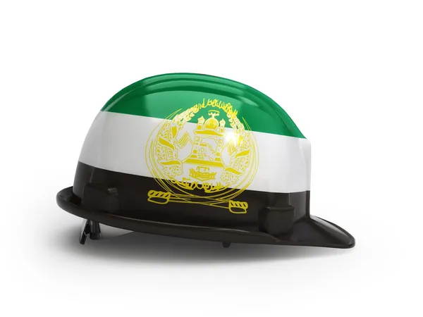 Afghanistan bandiera sul casco da costruzione — Foto Stock