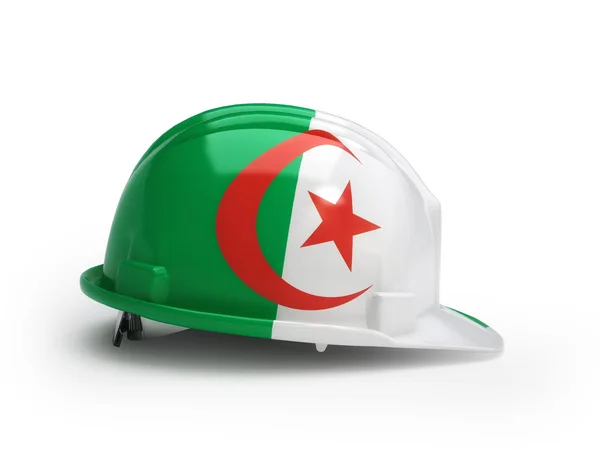 Bandiera algerina sul casco da costruzione — Foto Stock