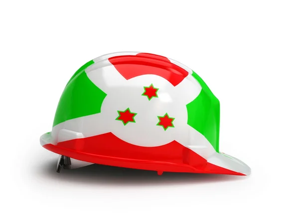 Drapeau burundais sur casque de construction — Photo