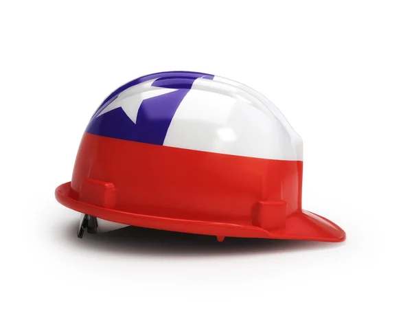 Drapeau chilien sur casque de construction — Photo