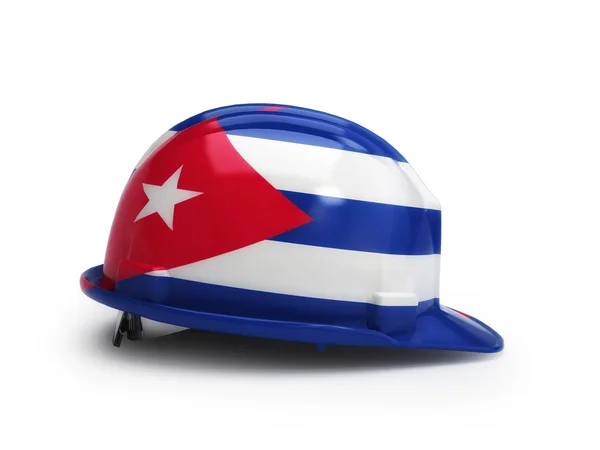 Cubaanse vlag op bouw helm — Stockfoto