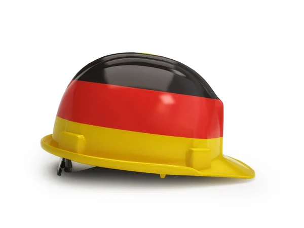 Bandera alemana en casco de construcción — Foto de Stock