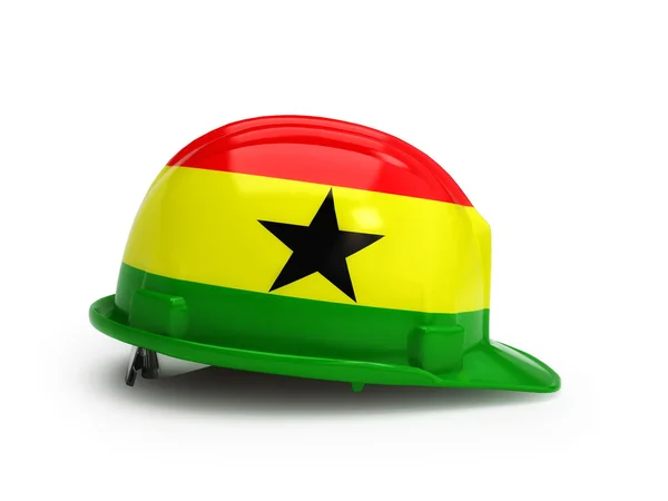 Ghanaische Flagge auf Bauhelm — Stockfoto