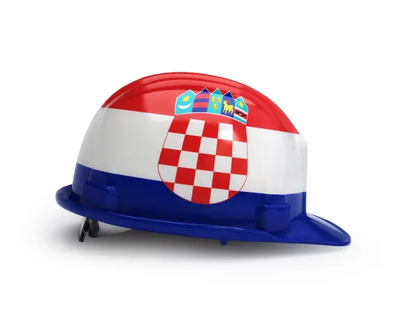 Croatian flag on construction helmet — Stock Photo, Image