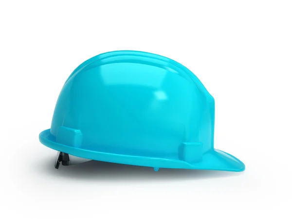 Casco de construcción cian — Foto de Stock