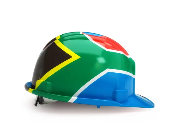 Zuid-Afrikaanse vlag op bouw helm — Stockfoto