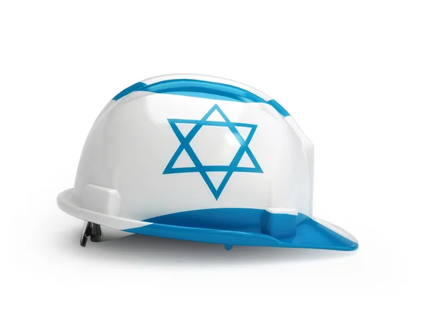 Drapeau Israël sur casque de construction — Photo