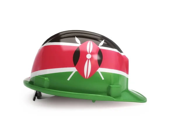 Bandiera keniota sul casco da costruzione — Foto Stock
