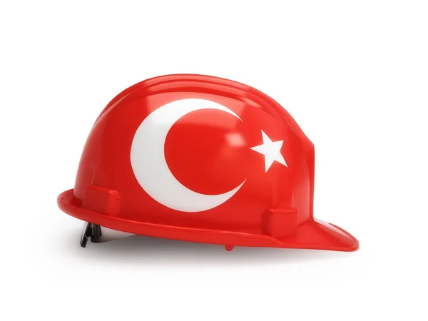 Turchia bandiera sul casco da costruzione — Foto Stock