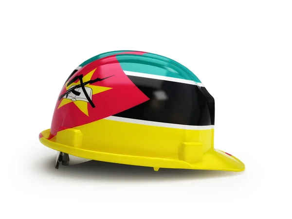 Mozambican flag on construction helmet — Stock Photo, Image