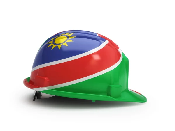 Bandiera namibiana sul casco da costruzione — Foto Stock