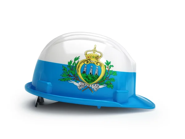 San Marino flag on construction helmet — Stock Photo, Image
