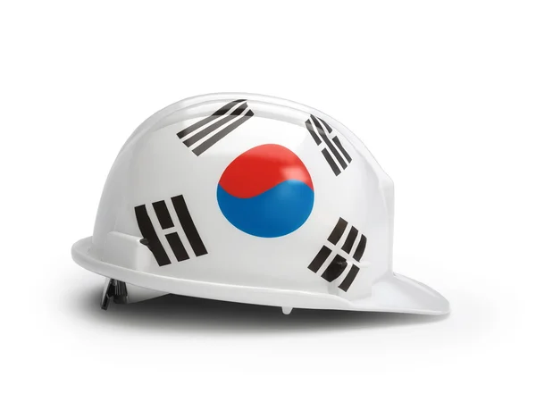 건설 헬멧에 대한민국 국기 — 스톡 사진