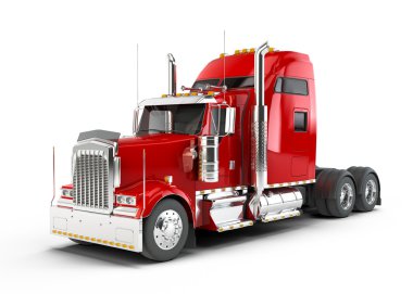 Red american truck isolated on white background clipart