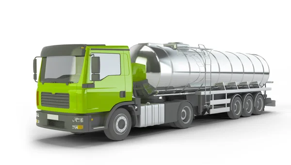 Green Fuel Tanker Truck — Stock Photo, Image