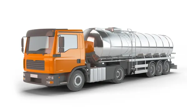 Orange Fuel Tanker Truck — Stockfoto