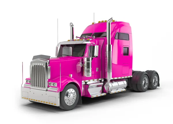 Roze Amerikaanse vrachtwagen — Stockfoto