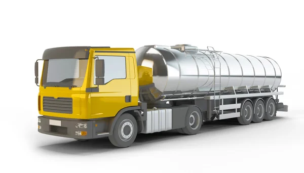 Sárga üzemanyag tartálykocsi teherautó — Stock Fotó