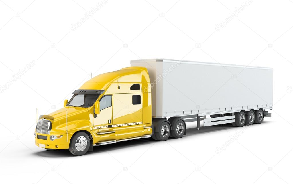 Yellow american truck