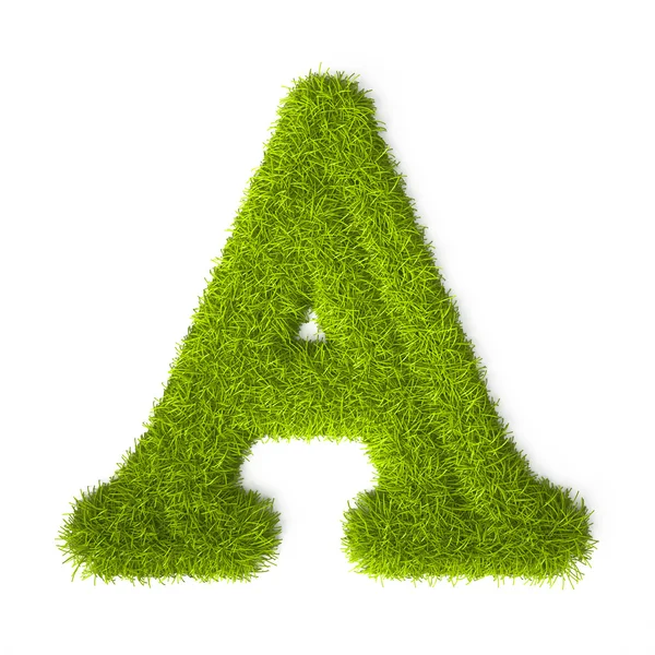 Grass style Latin Alphabet Letter A — Stock Photo, Image