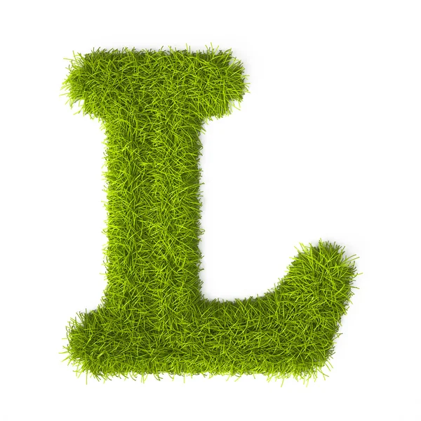 Grass style Latin Alphabet Letter L — Stock Photo, Image