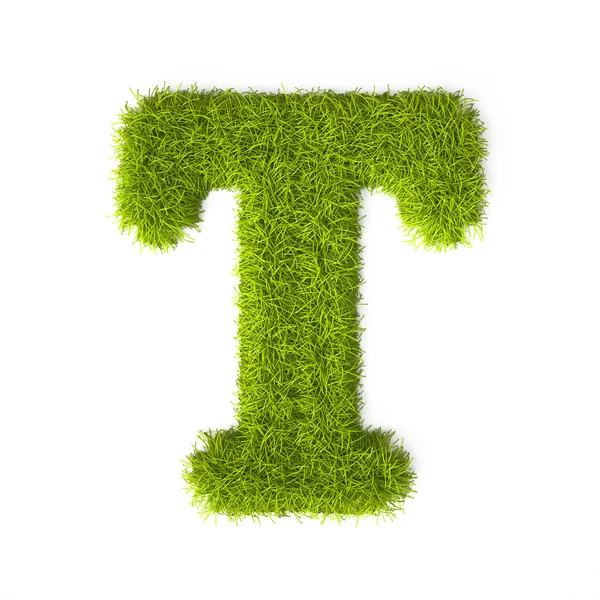 Grass style Latin Alphabet Letter T — Stock Photo, Image